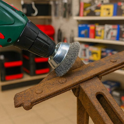 Brosse métallique perceuse pour enlever la rouille