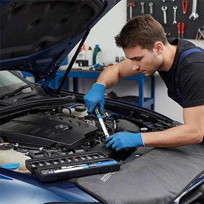 Clé à cliquet dynamométrique pour serrage precis pieces mecanique