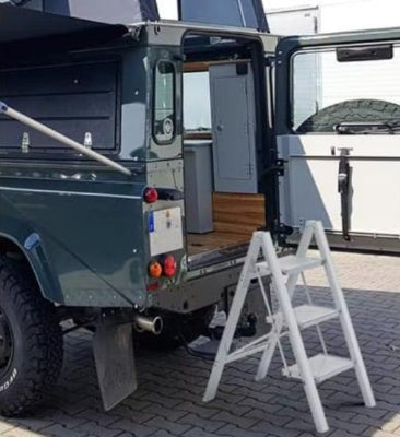 Escabeau 3 marches blanc pour acces vehicule 