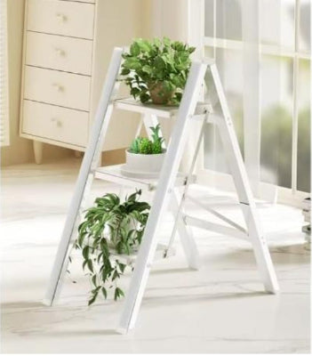 Escabeau 3 marches blanc pratique pour le décor