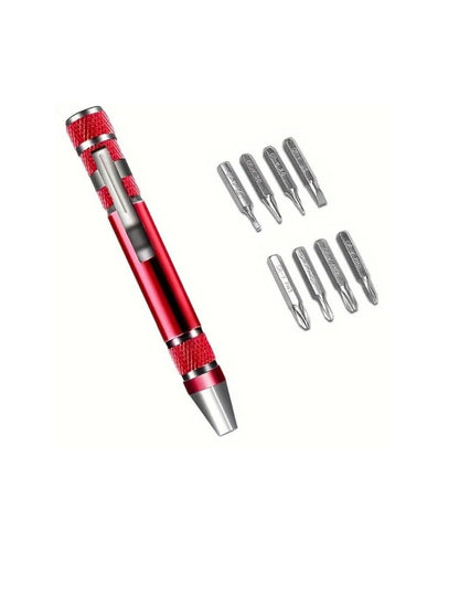 Tournevis rouge 8 embouts