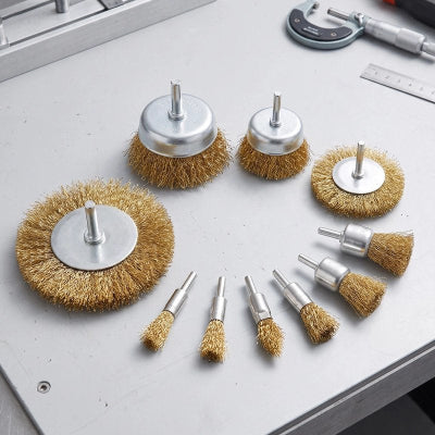 Brosse métallique laiton ensemblede 10 pièces