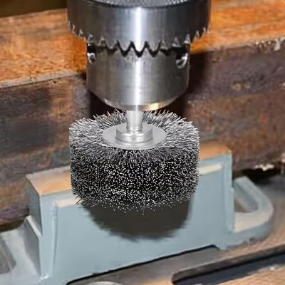 Brosse métallique perceuse a fil uniformément réparti ​