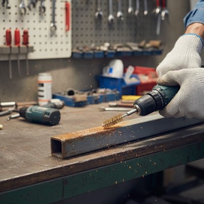 Brosse métallique perceuse dérouillage 