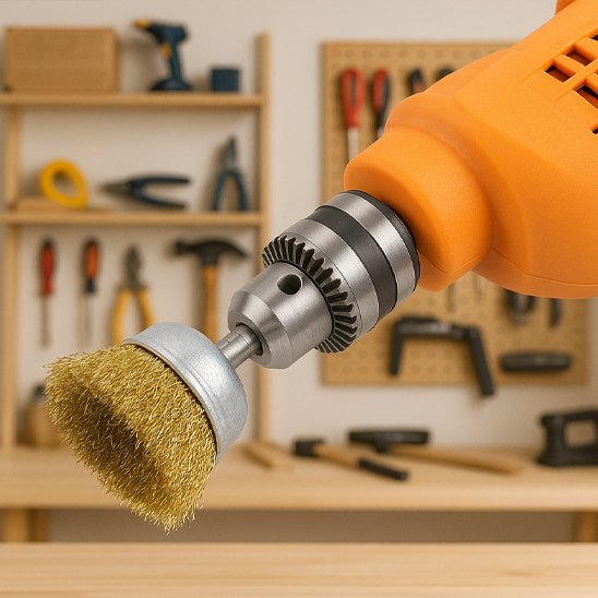 Brosse métallique perceuse ​finition laiton 