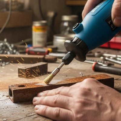 Brosse métallique perceuse pour polissage laiton