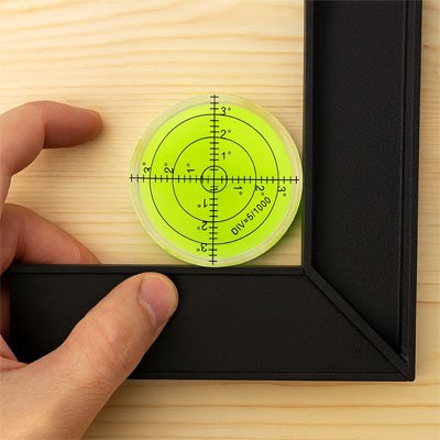 Bulle à niveau circulaire pour angle d'equerre 
