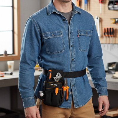 Ceinture porte outils a ceinture ajustable 