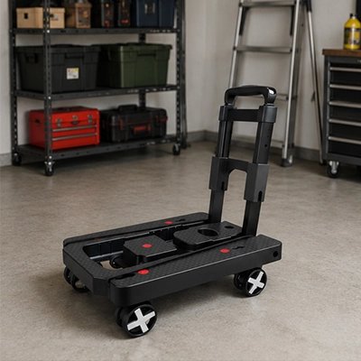 Chariot pliable de capacité 50 kg à 4 roues 