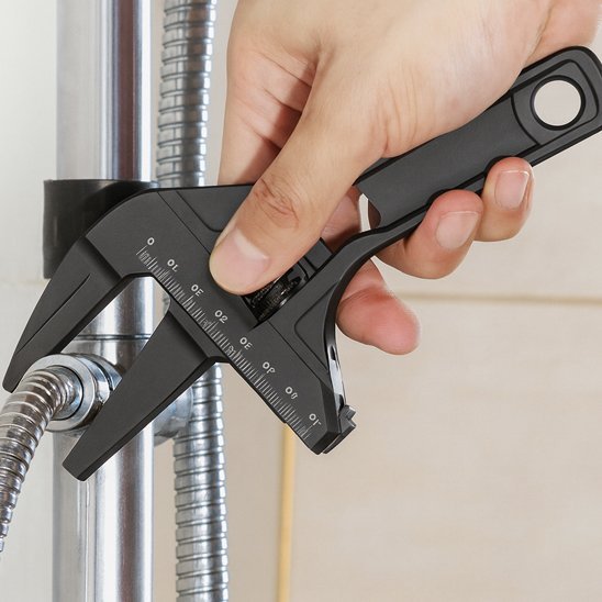 Clé à molette grande ouverture serrage connecteur