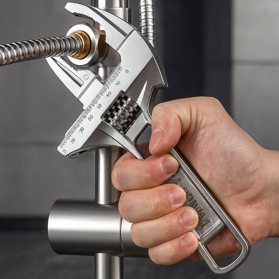 Clé à molette grande ouverture serrage flexible 