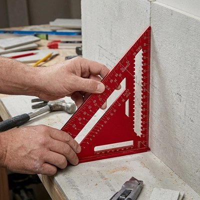 Equerre menuisier rouge en aluminium