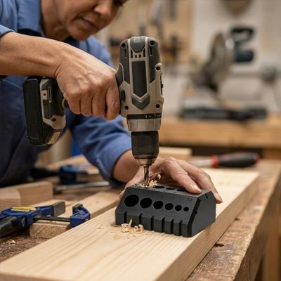 Gabarit de perçage noir pour le travail du bois 