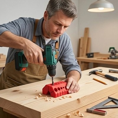 Guide de perçage rouge pour le travail du bois 