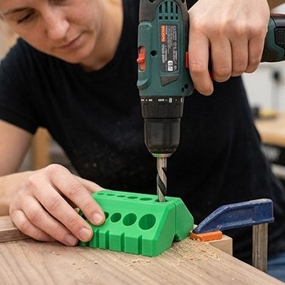 Guide de perçage vert pour perceuse électrique