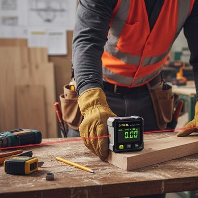 Inclinomètre gris/noir pour mesure horizontale 