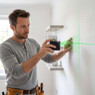 Laser niveau miniature lignes croisees sur mur