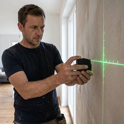 Laser niveau miniature lignes vertes croisees a echelles