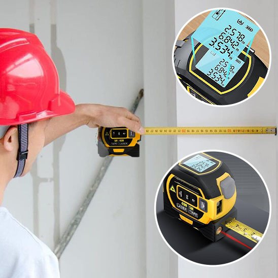 Metre ruban digital avec mesure laser