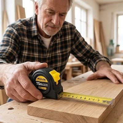 METRE RUBAN noir 7.5m pour travaux de menuiserie 