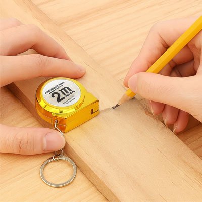 Metre ruban porte-cles pour travaux bois 