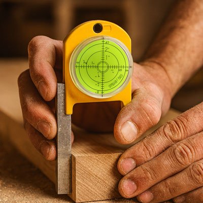 Niveau à bulle ronde pour l'angle de coupe 