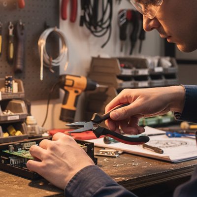 Pince  a bec plat pour tourner fil 