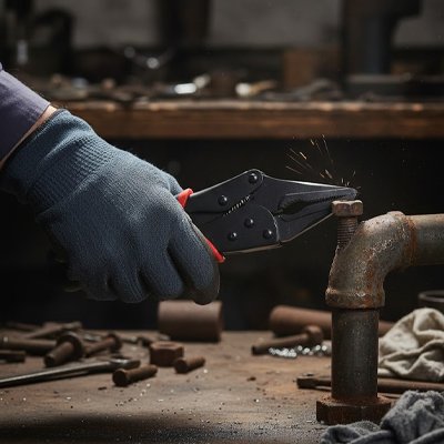 Pince etau noir machoires droite 