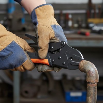 Pince etau noir machoires droites 185mm 