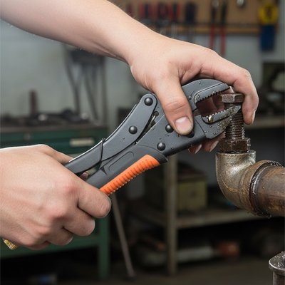 Pince etau noir machoires droites 225mm 