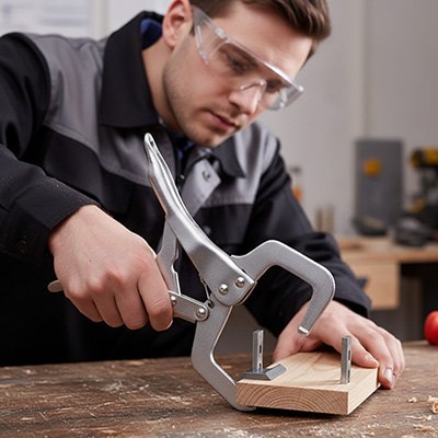 Pince etau pour maintien de deux pieces