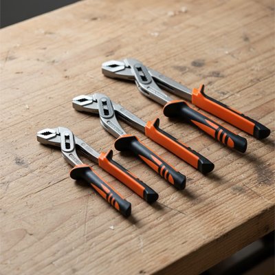 Pince multiprise orange/noir 3 grandeurs