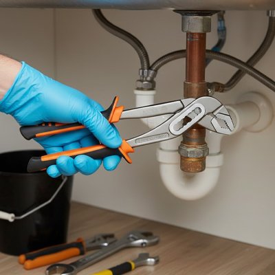 Pince multiprise orange/noir pour repare tuyau 