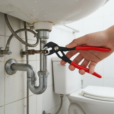 Pince multiprise rouge pour serrage robinet 