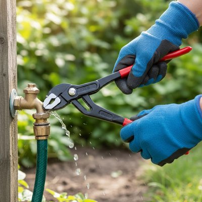 Pince multiprise rouge serrage boyau jardin 