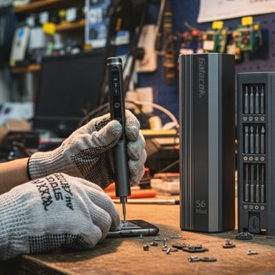 Tournevis electrique gris pour reparation cellulaire 