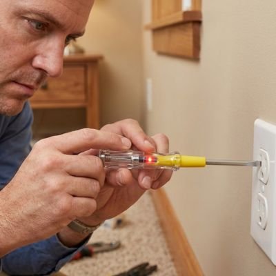Tournevis testeur pour prise électrique